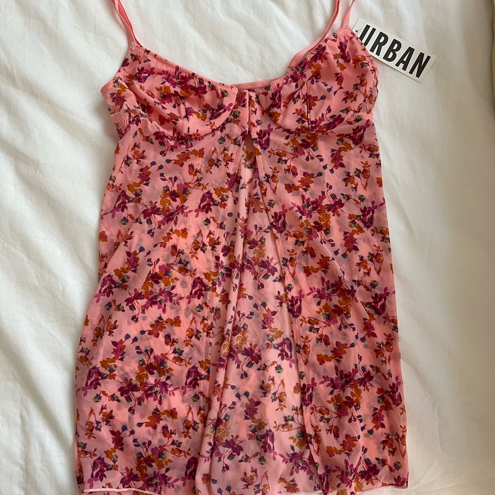 Floral Pink Slip Dress